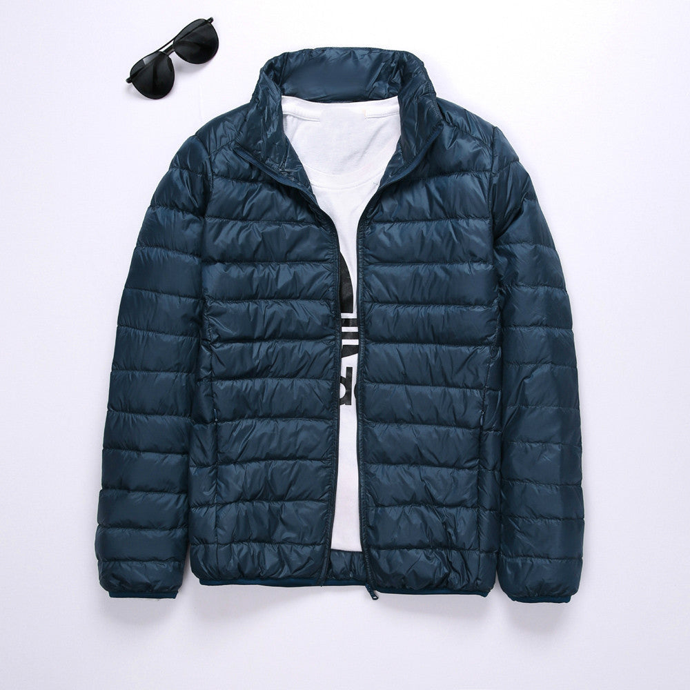 New Lightweight Stand-up Collar Down Jacket Men's Short White Duck Down Warm Fall Winter Coat