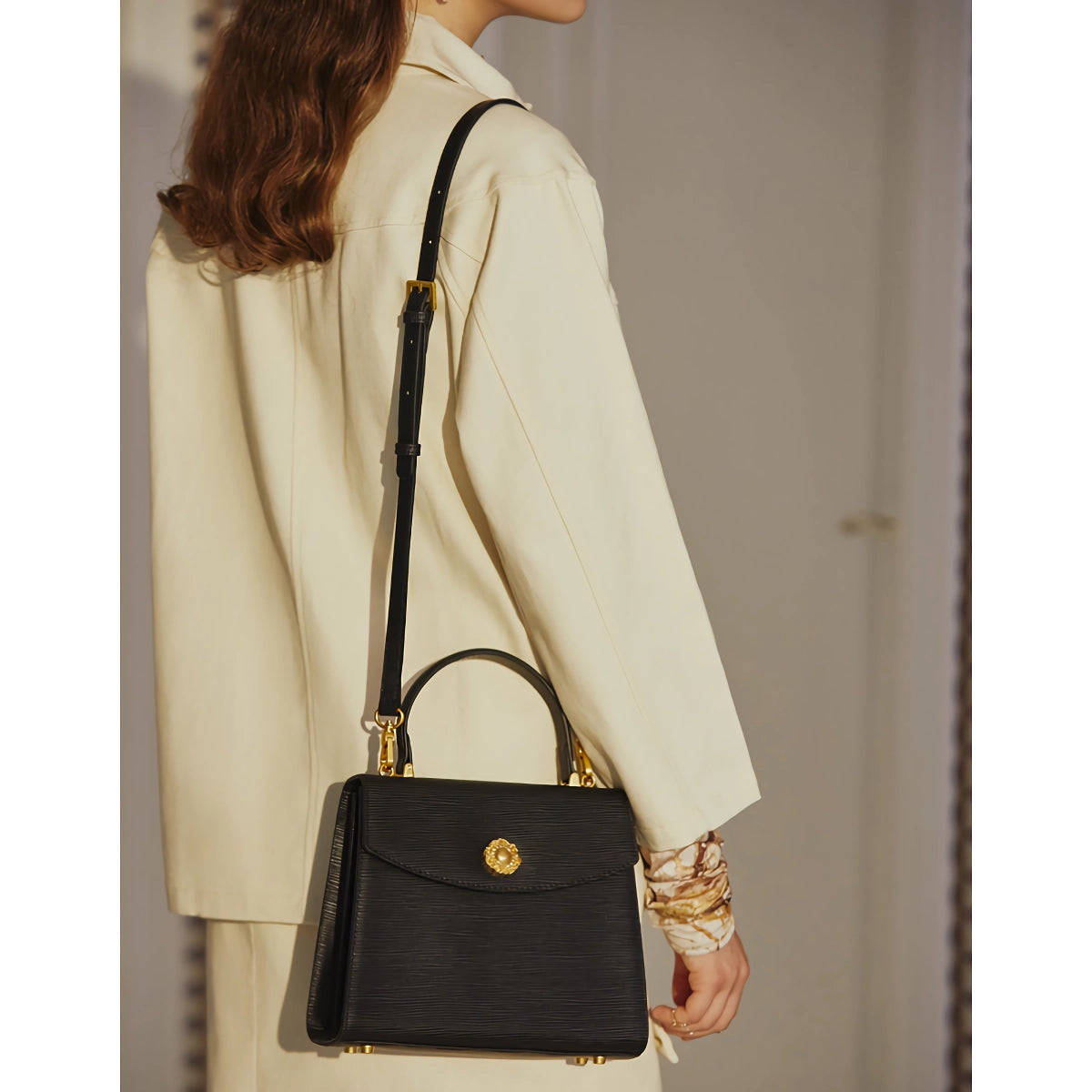 Trendy Retro Spaltleder Schultertasche für Damen