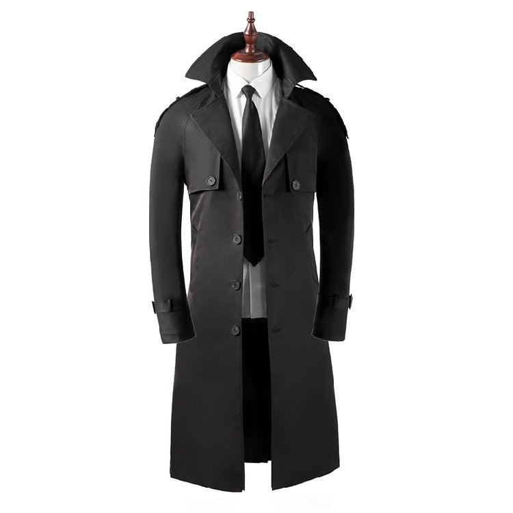 Herren Trenchcoat Superlang Overknee Slim Business Casual