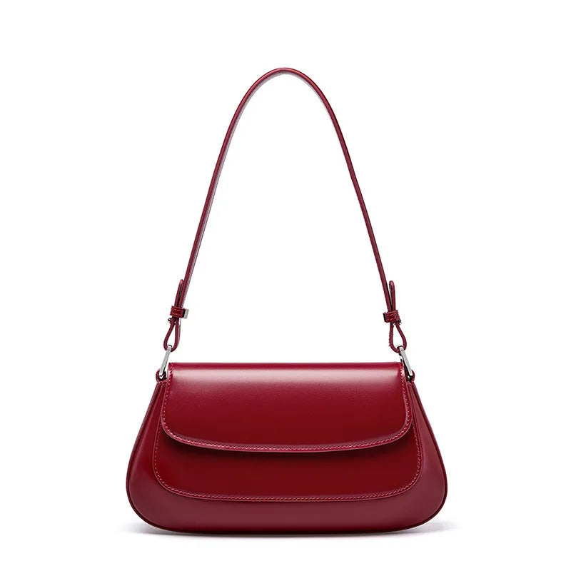 Luxury Genuine Leather Vintage Shoulder Bag for Women – High-Quality Cowhide Handbag