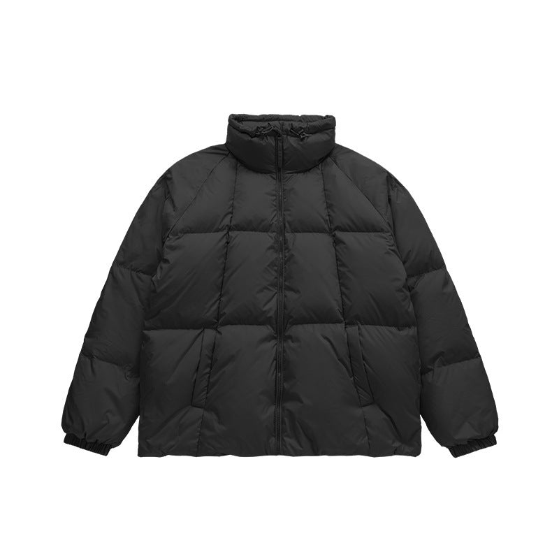 Chaqueta de plumón con cuello alto de color liso para hombre de moda