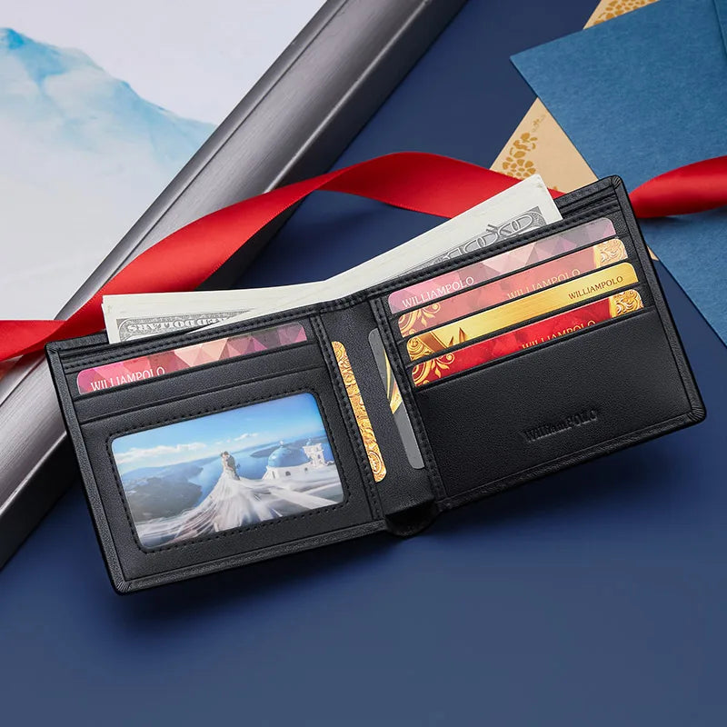 Schlanke Lederbrieftasche für Herren