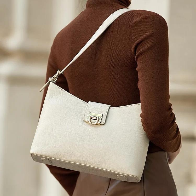 Bolso de hombro de lujo 100% de piel auténtica