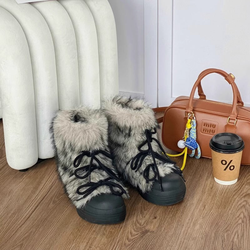 Northern Snow Boots Damen Plateau Rutschfeste Warme Baumwollschuhe