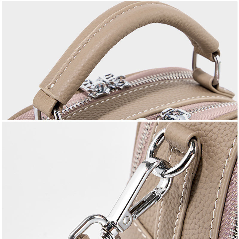 Elegante bolso de hombro de piel de vaca
