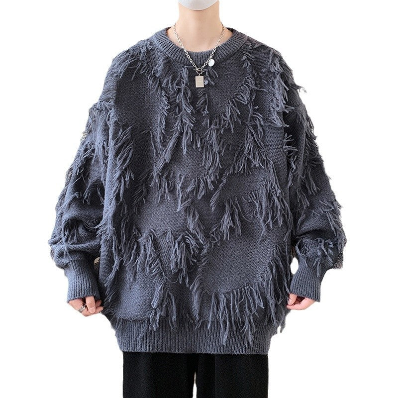 Suéter de manga larga con cuello redondo y estampado de jacquard