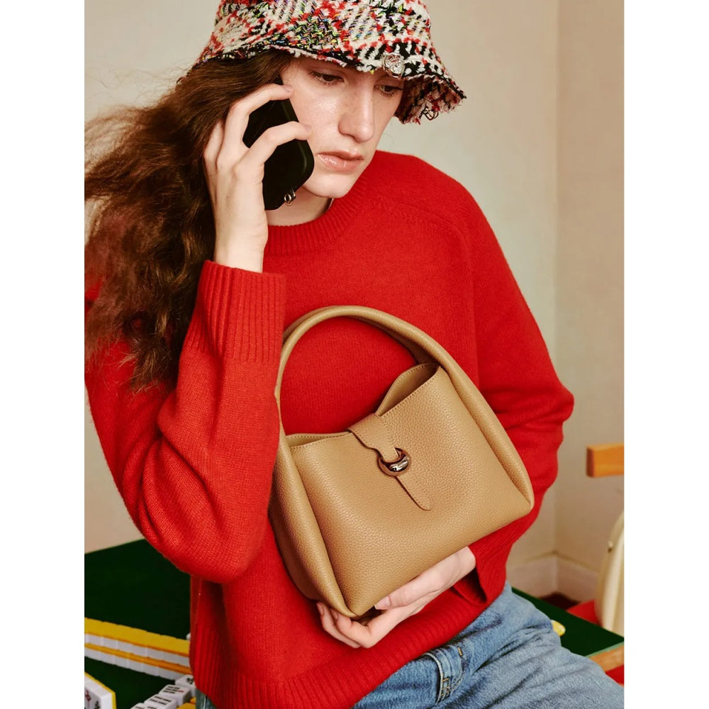Bolso de hombro de cuero de lujo para mujer