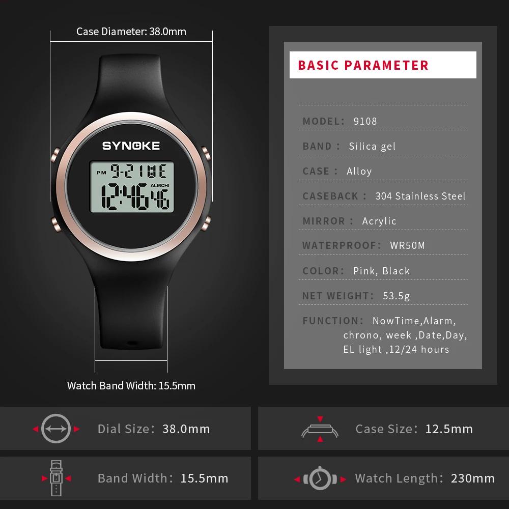 Reloj deportivo digital resistente al agua para mujer