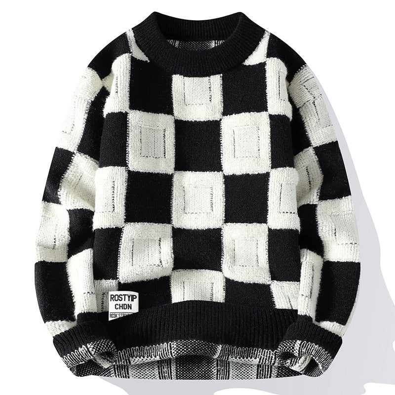 Modischer, trendiger Pullover mit Rundhalsausschnitt