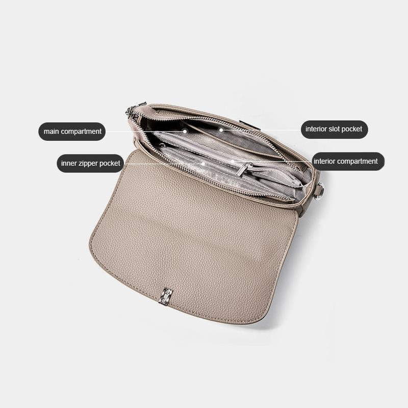 Bolso bandolera de piel auténtica de moda