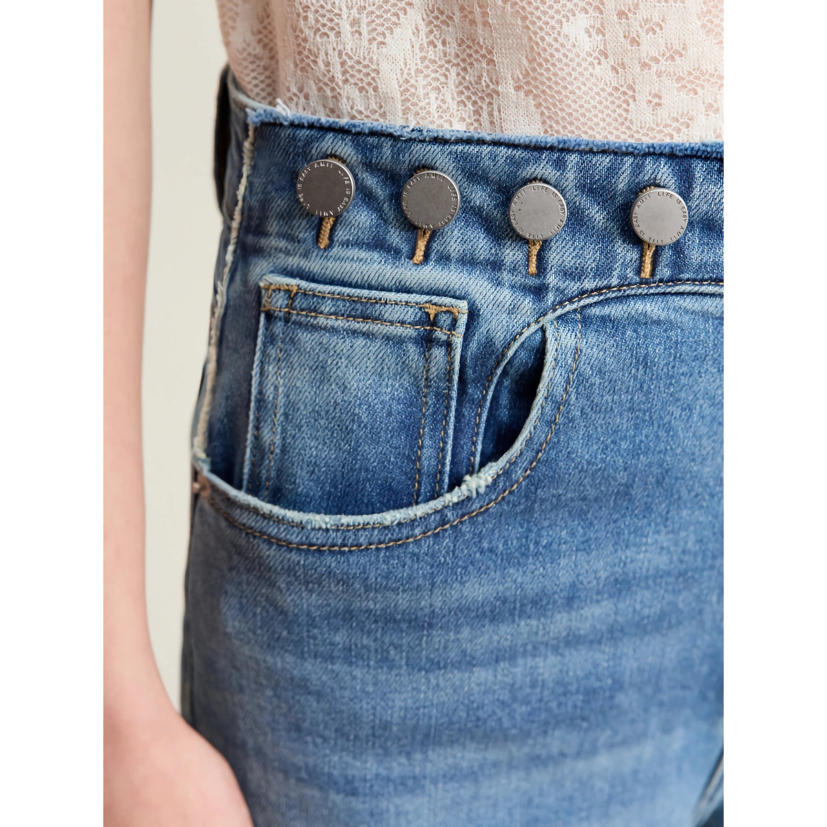 Pantalones vaqueros rectos retro minimalistas para mujer