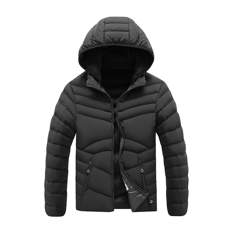 Herren Winter Rippen Baumwolle gefütterte Mantel Fleece gefüttert Langarm