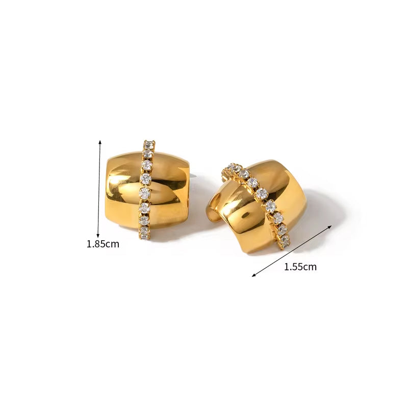 Clips de oreja minimalistas de acero inoxidable