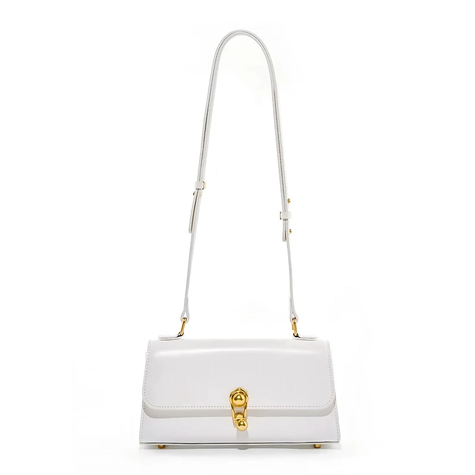 Elegante bolso bandolera de piel color burdeos para mujer