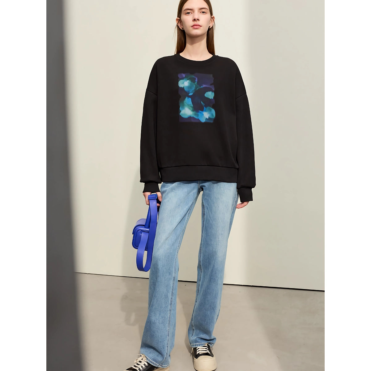 Pantalones vaqueros rectos retro minimalistas para mujer