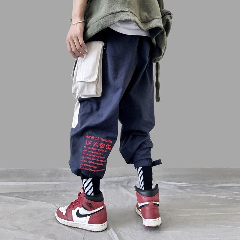 Neue männer Japanischen lose version von overalls mode für männer große größe nähte casual strahl hosen
