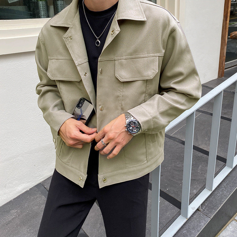 MYQ Jacke Mantel Herren Kleidung Casual Revers Licht gekocht Wind Top