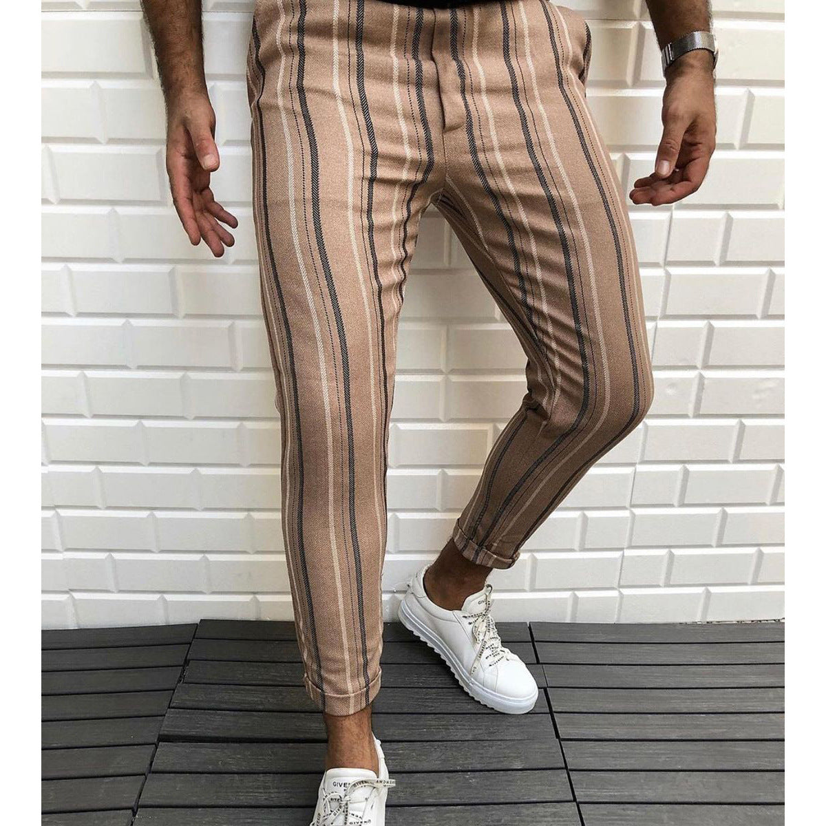 Neue gestreifte bedruckte Freizeithose für Herren