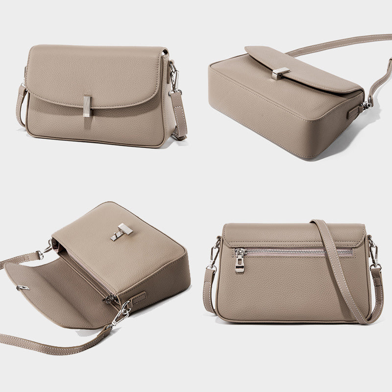 Bolso bandolera de piel auténtica de moda