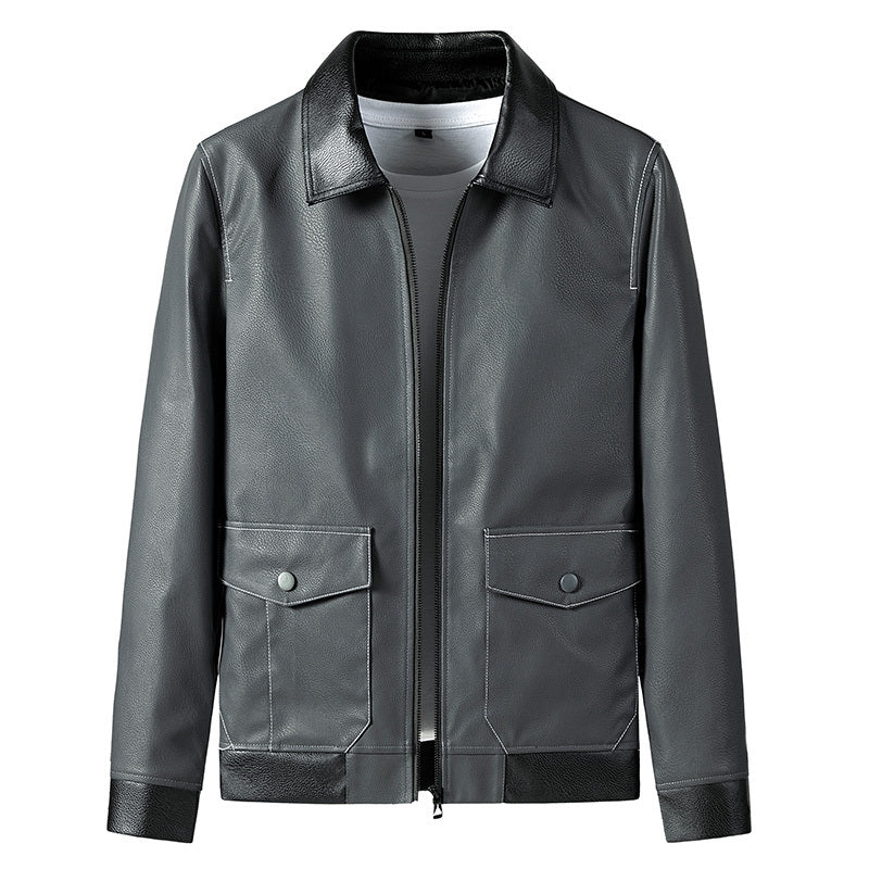 Nueva chaqueta holgada de otoño para hombre de mediana edad y talla grande