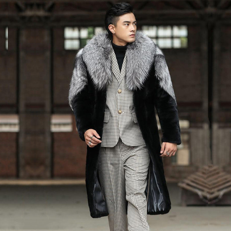 Chaqueta de piel de visón para hombre con parte superior térmica
