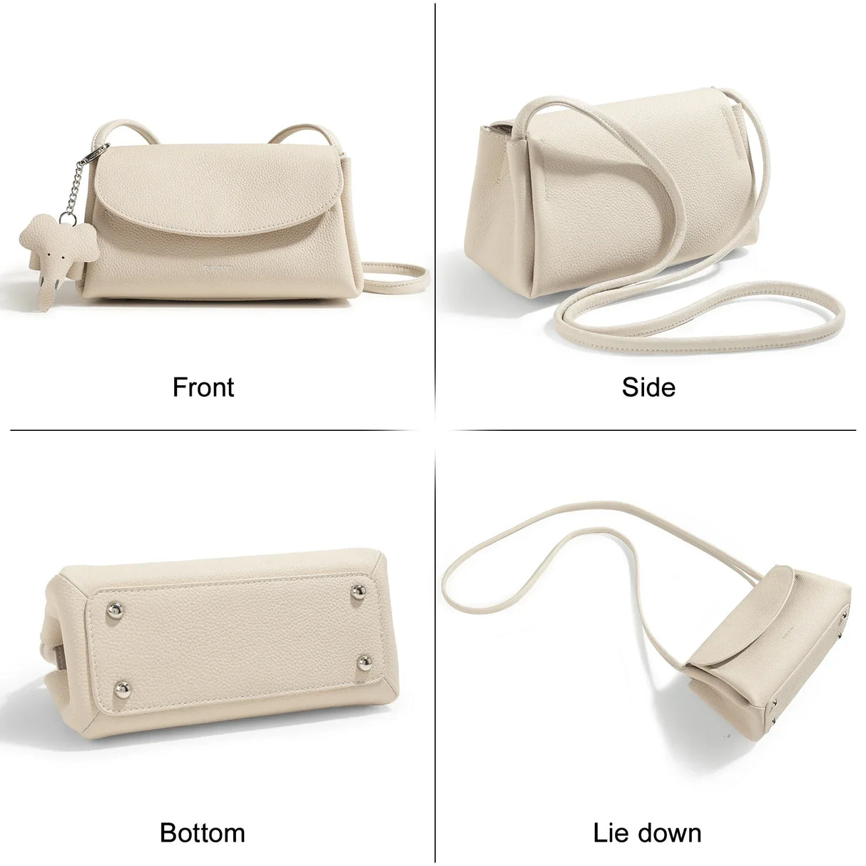 Handtasche aus echtem Togo-Narbenleder