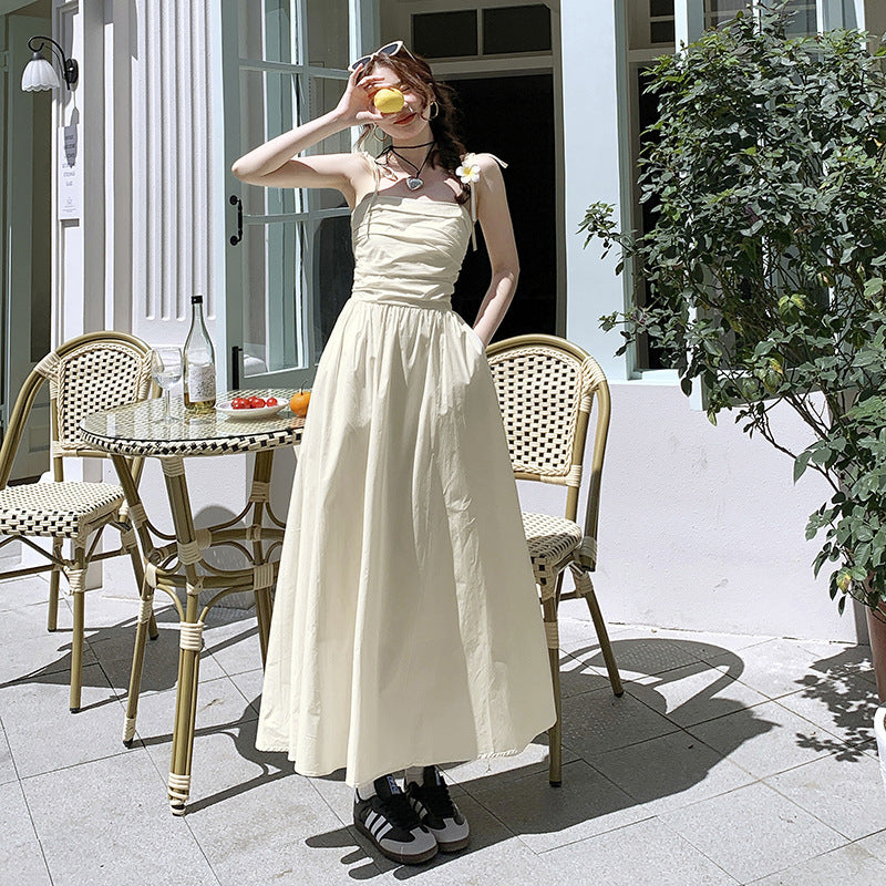 Vestido ajustado sin mangas con temperamento estilo francés de moda para jóvenes