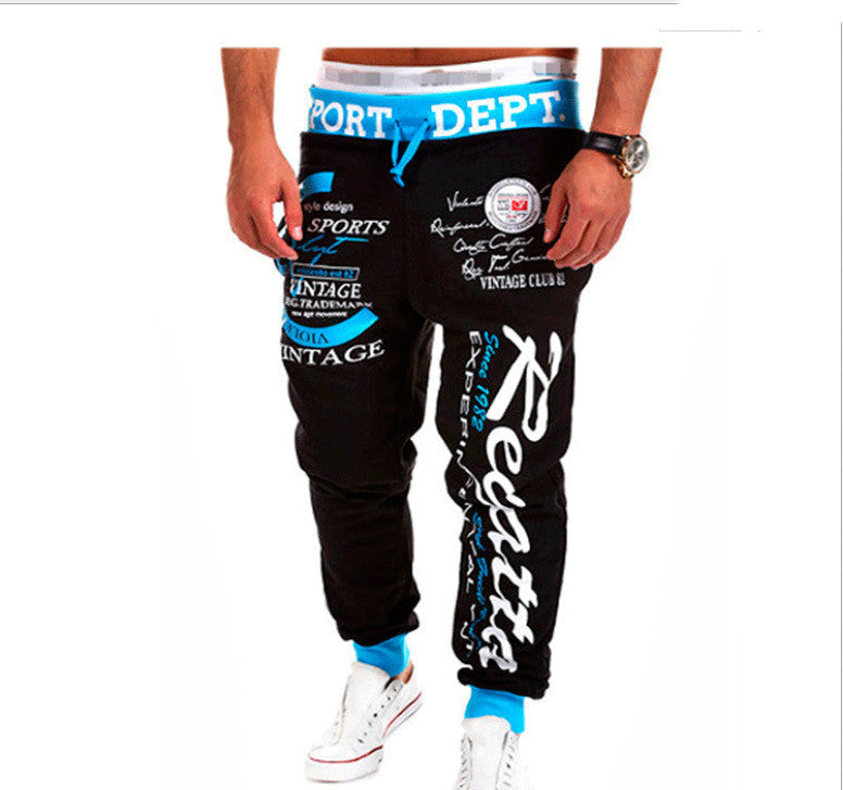 Lockere Jogginghose für Herren mit Kordelzug und elastischer Taille mit Buchstaben-Print