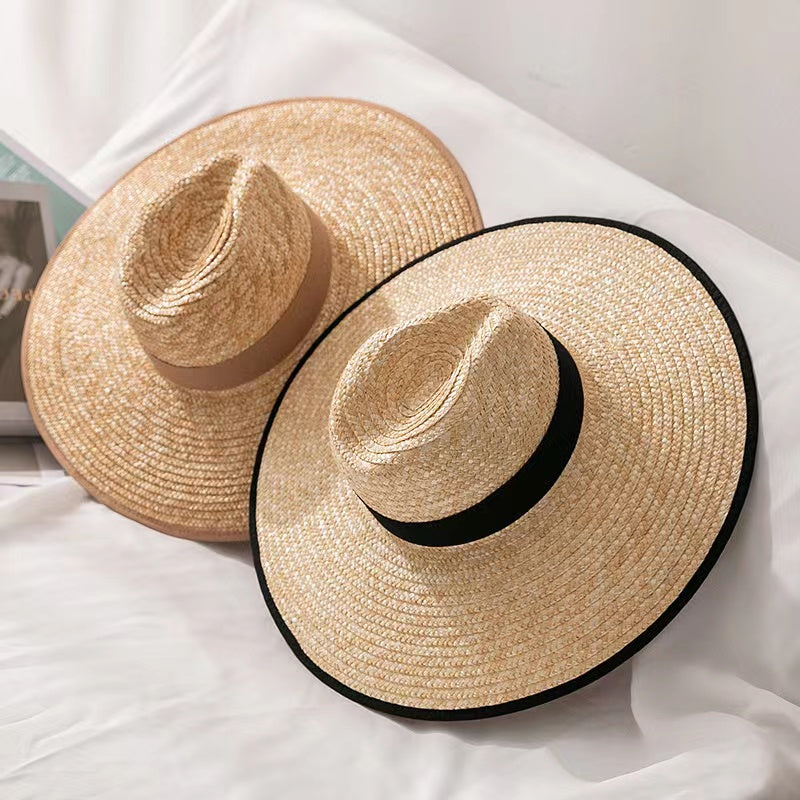 Sombrero de paja de ala ancha para mujer
