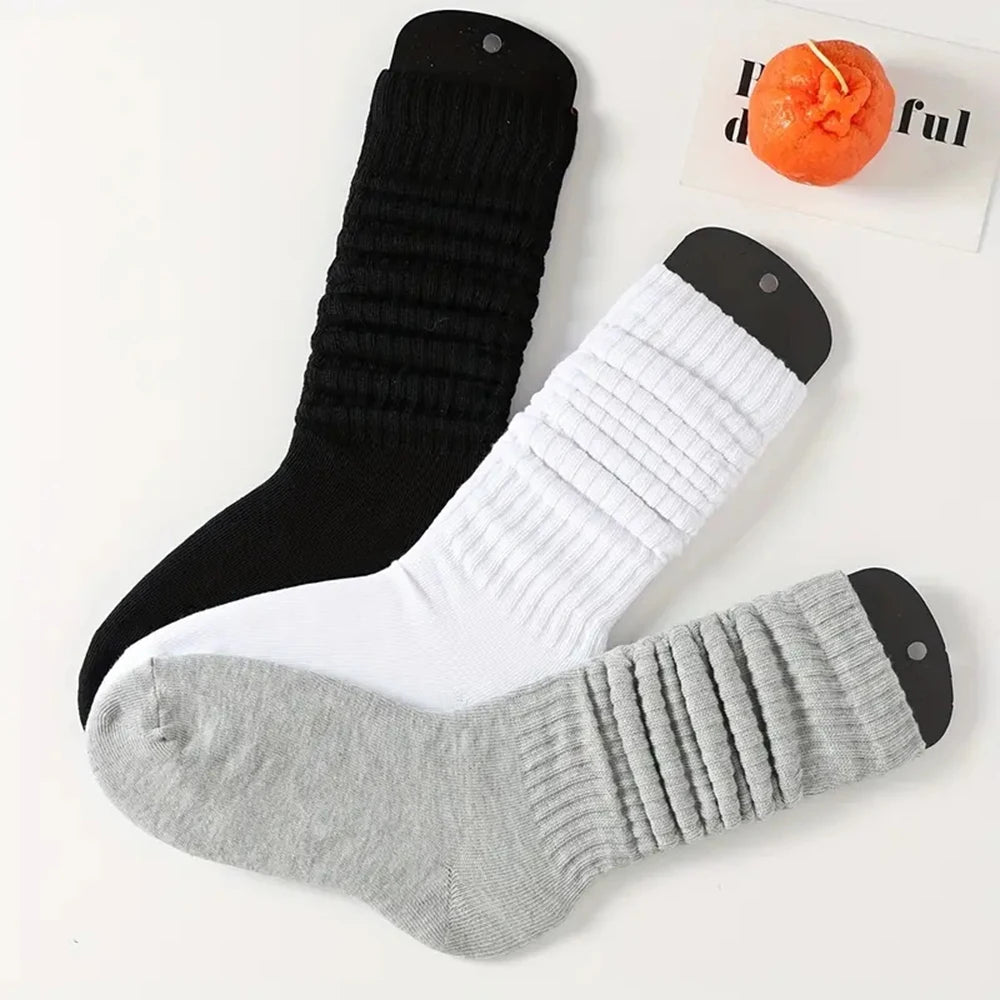 3 pares de calcetines plisados de longitud media con burbujas para mujer