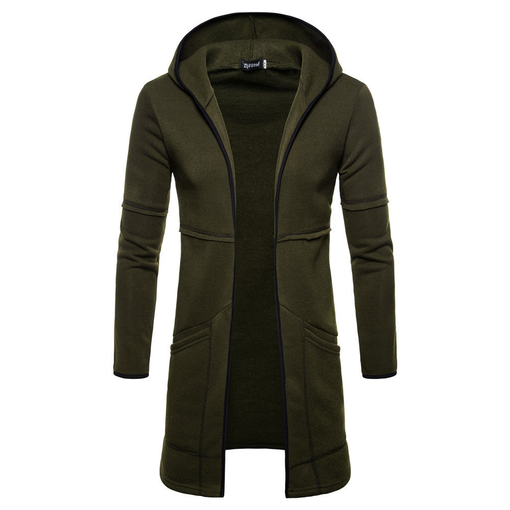Mittellange High Street-Strickjacke mit Kapuze und großen Taschen für Herren