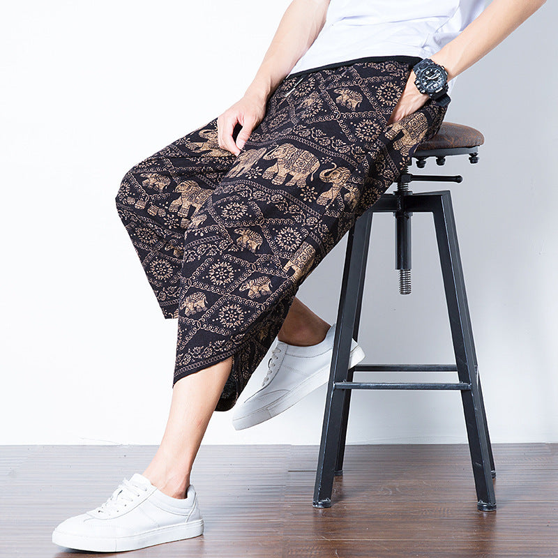 Pantalones nepaleses de estilo chino retro de gran tamaño, pantalones de elefante salvaje con personalidad tailandesa