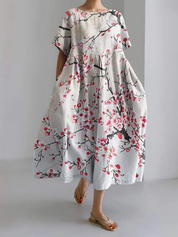 Vestido de mujer de manga corta con escote en V