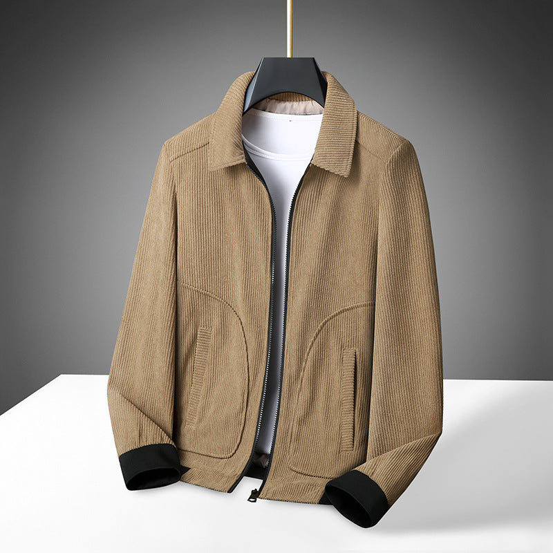Übergröße Cord Verdickter Mantel Übergewichtige Herrenjacke