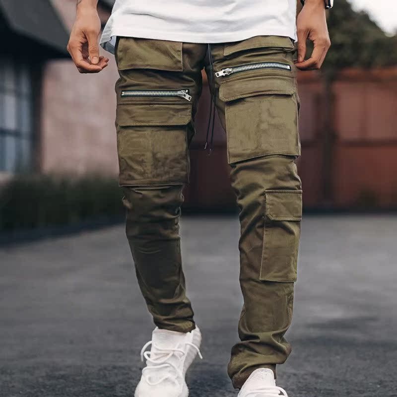 Schmal geschnittene Workwear-Freizeithose mit Knöchelschnürung für Herren
