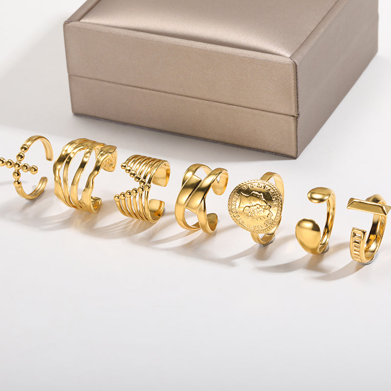 Schicke minimalistische Ringe aus Edelstahl für Damen