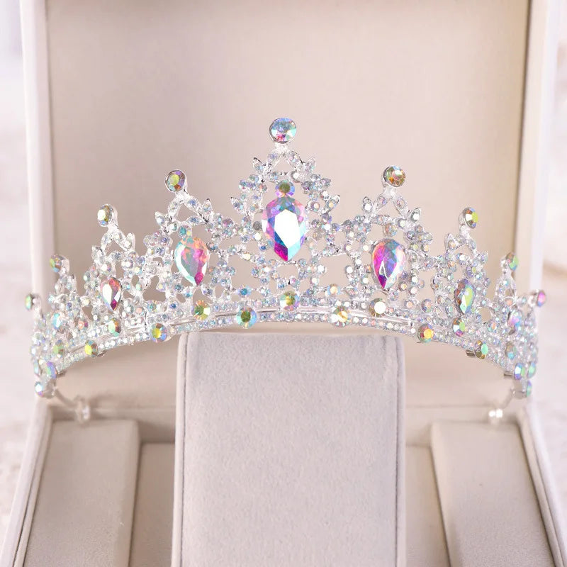 Barockes Braut-Diadem aus Champagner-Kristall in Gold