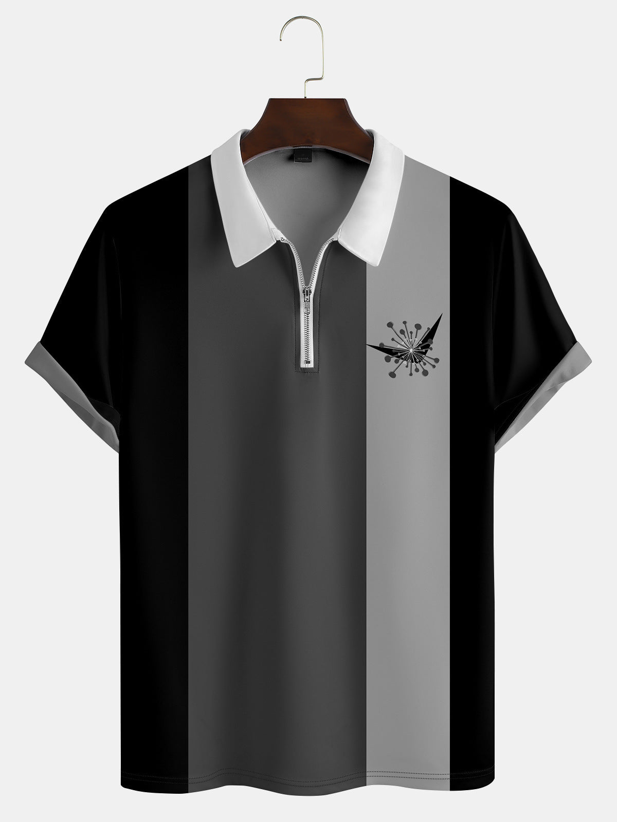 Camisa casual de manga corta con solapa para hombre de Creative Elements