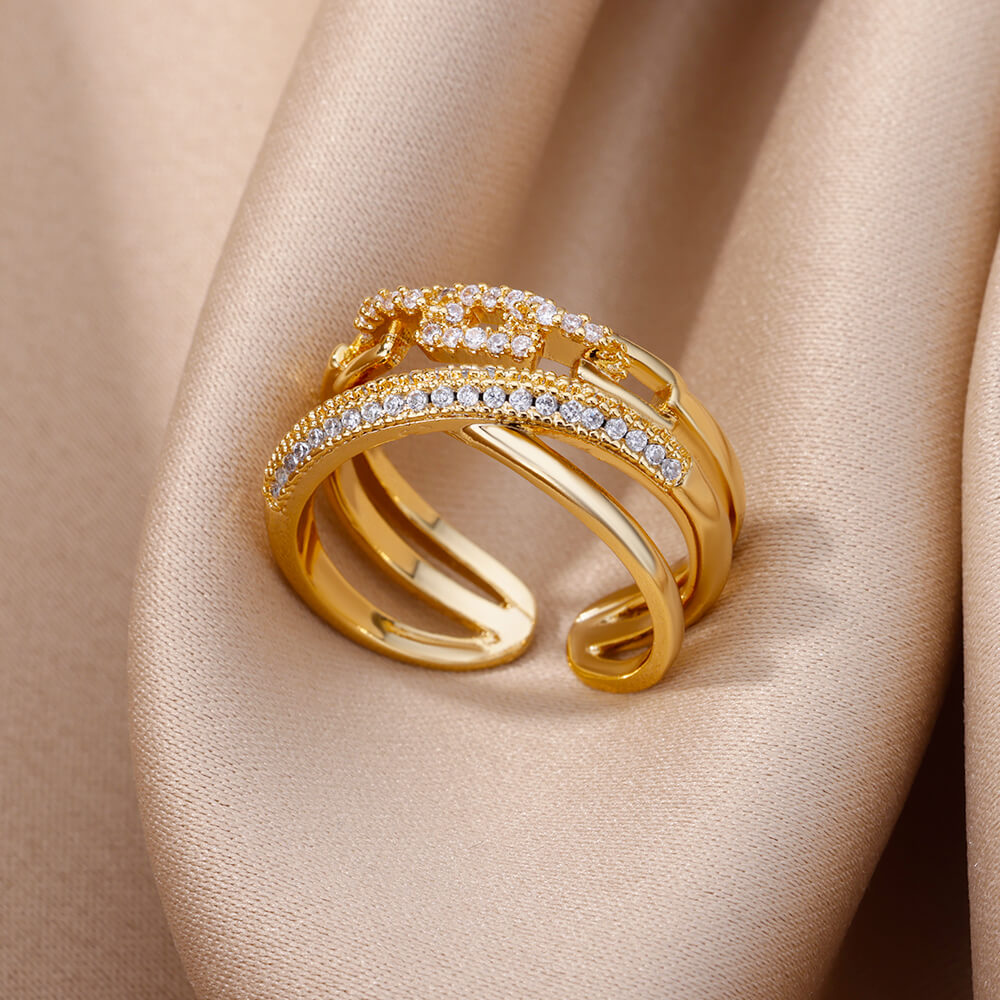 Edelstahlring mit Zirkonia für Damen