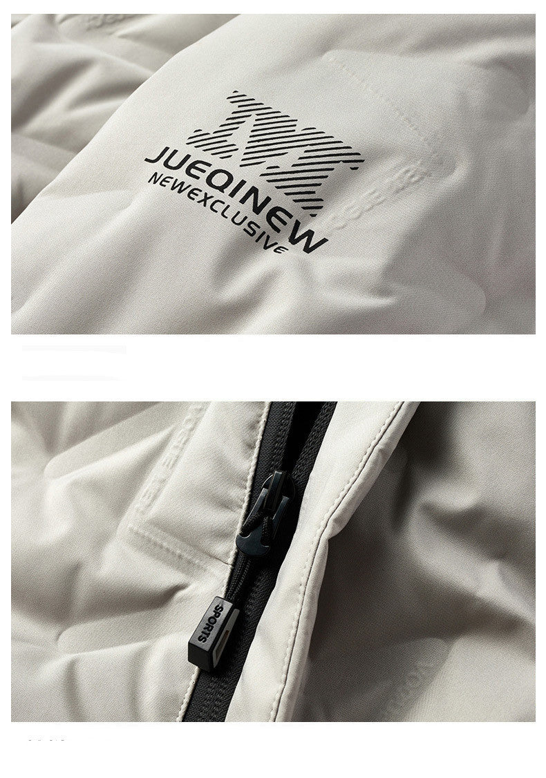 Trendy, hübsche, kurze Daunenjacke im koreanischen Stil mit Kapuze