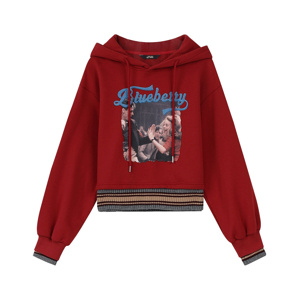 Rote Fleece-Kapuzenpullover für Damen