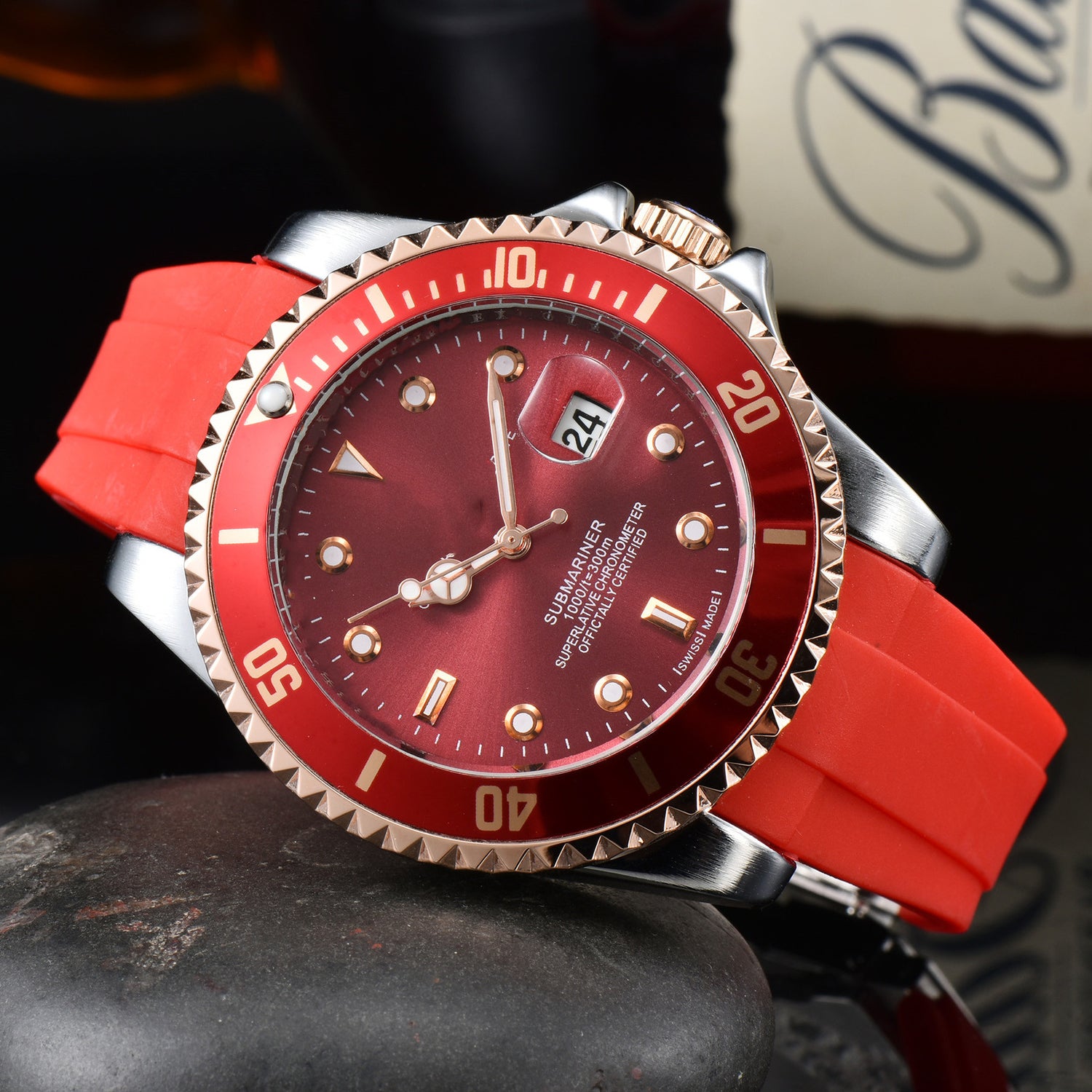 Men's Silicone Band Quartz Calendar Watch - Dazpy