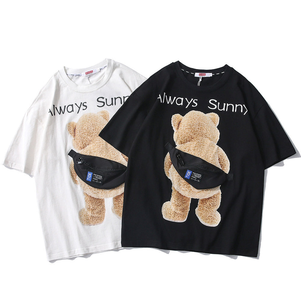 Camiseta con parche creativo de oso de American High Street para hombre