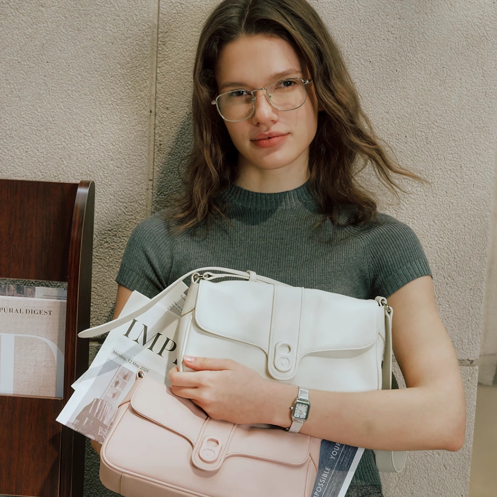 Schulter- und Umhängetasche aus Leder im Retrostil