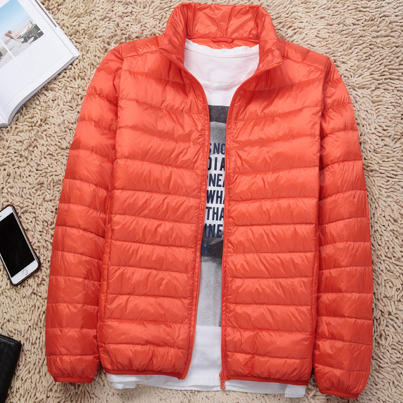 New Lightweight Stand-up Collar Down Jacket Men's Short White Duck Down Warm Fall Winter Coat