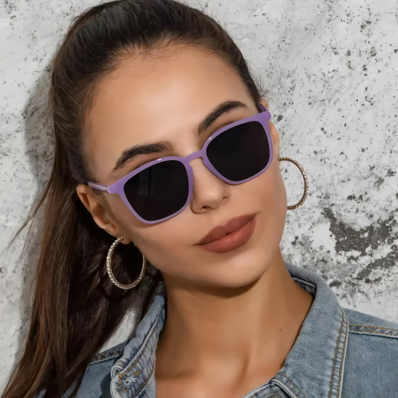 Eckige Cateye-Sonnenbrille im Retro-Stil mit UV400-Schutz