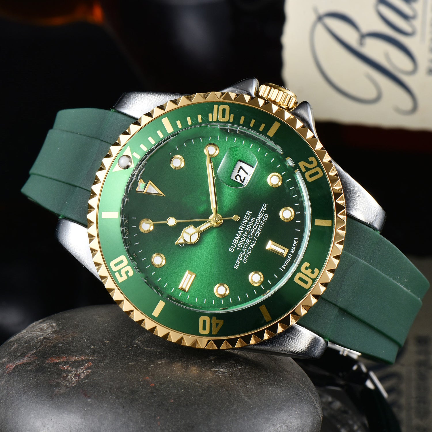 Men's Silicone Band Quartz Calendar Watch - Dazpy