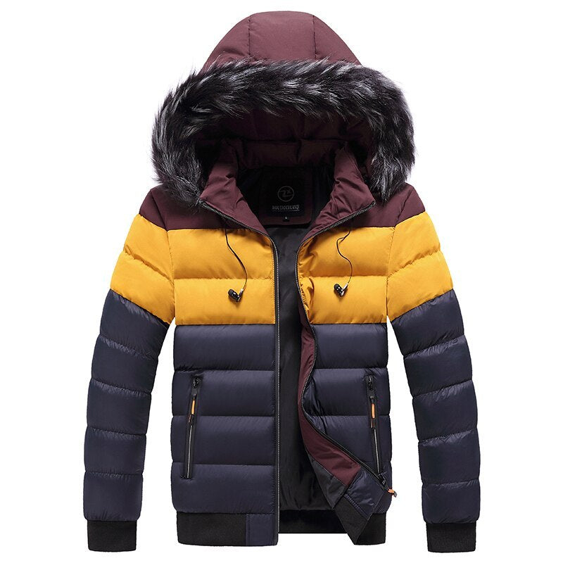 Fashion Youth Patchwork Color Cotton Padded Jacket