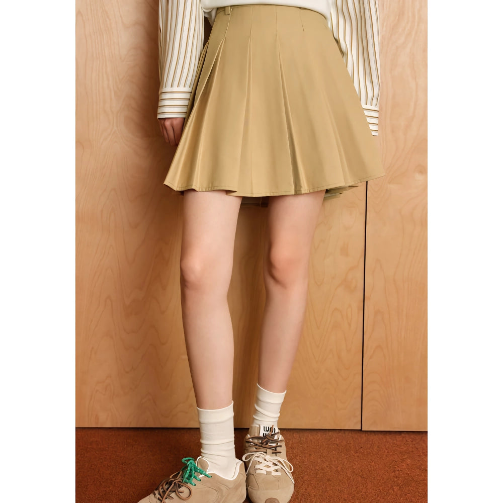 Falda retro de talle alto con corte A