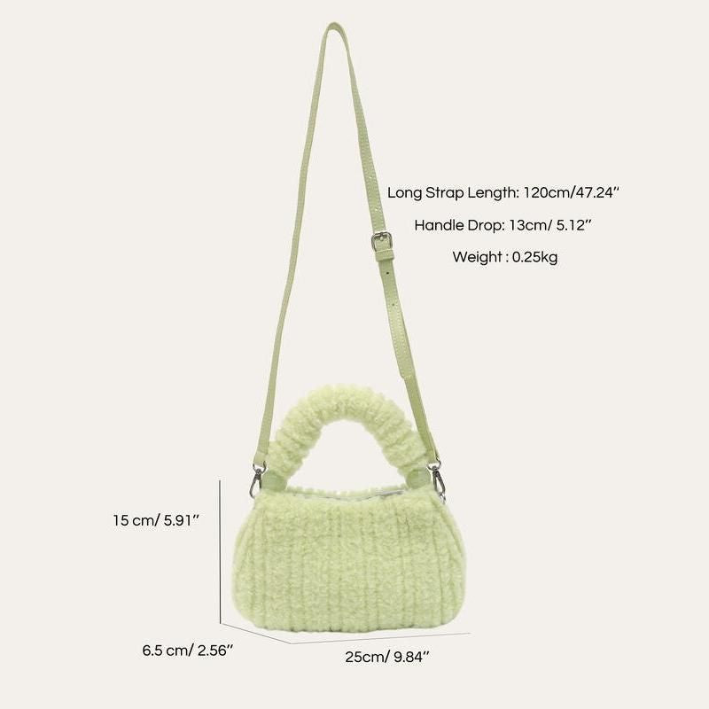 Bolso hobo de piel sintética de felpa
